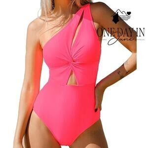 Cupshe Twist Front One Shoulder One Piece Swimsuit Size S
